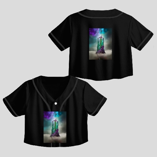 Cosmic Gemstone and Glass \|/ Universe Crop Top Baseball Jerseys