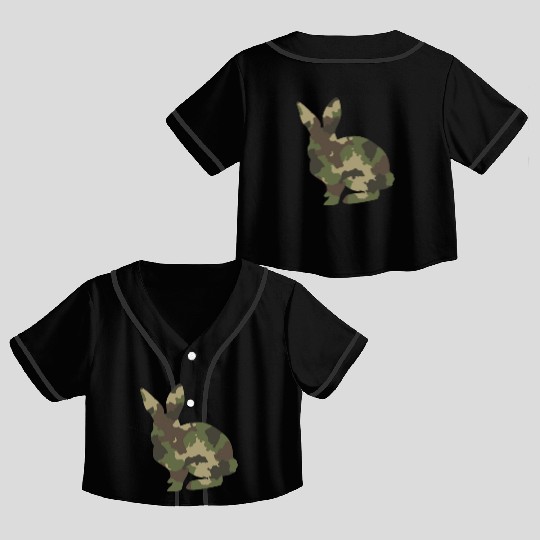 Bunny Camouflage Crop Top Baseball Jerseys