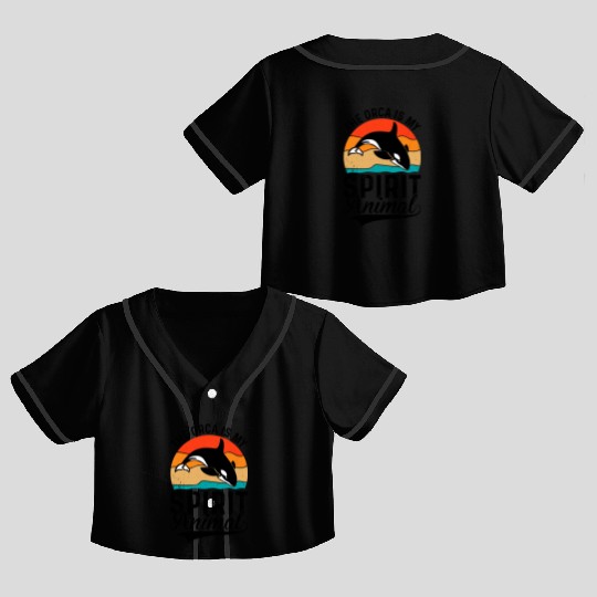 The Orca My Spirit Animal Crop Top Baseball Jerseys