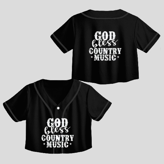 God bless Country Music USA America Cowboys Crop Top Baseball Jerseys