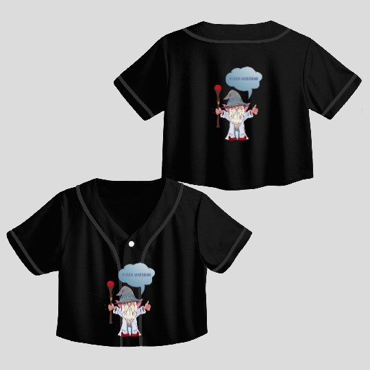 Cheer for the Wizard - Pizza Wizzard Crop Top Baseball Jerseys