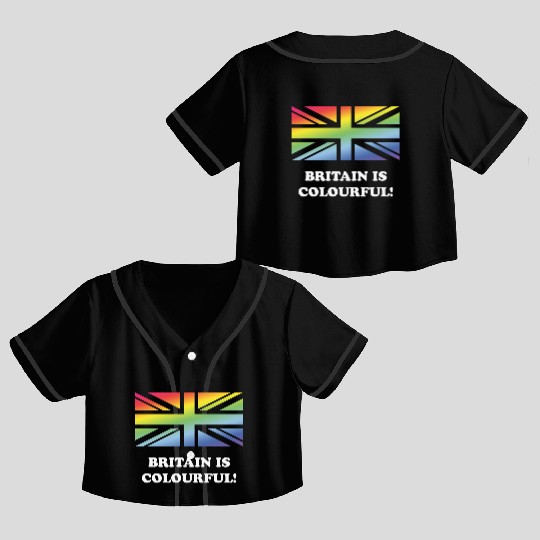 Britain Is Colourful! (Union Jack, United Kingdom) Crop Top Baseball Jerseys