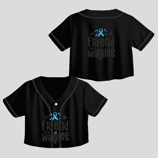 Friend Of A Warrior Support Team Prostate Cancer Crop Top Baseball Jerseys