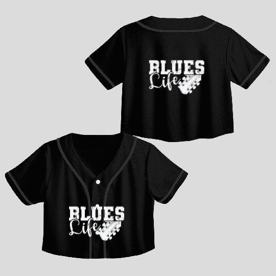 Blues Life Music Trumpet Chicago Crop Top Baseball Jerseys