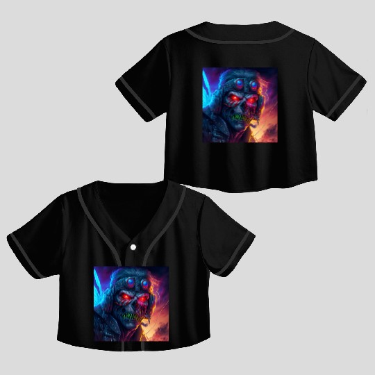 ZOMBIE IRON MAIDEN (version 9) Crop Top Baseball Jerseys