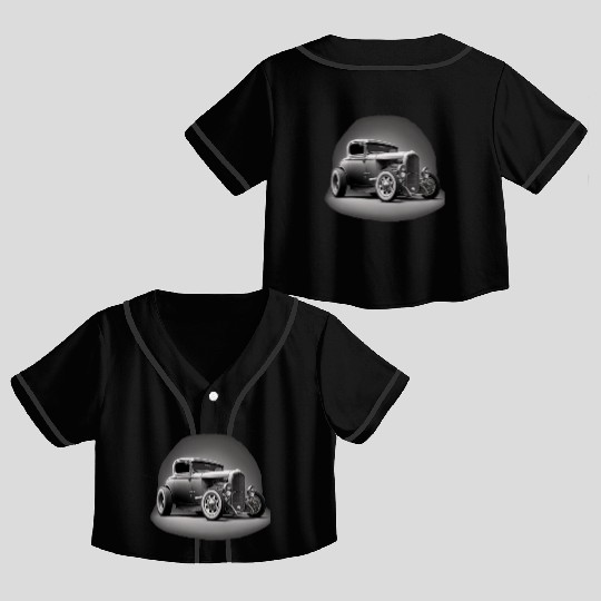 Street Rod Aesthetic Style Vintage Car Hot Rod Crop Top Baseball Jerseys