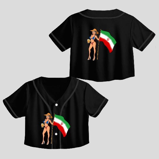 Hot Fan Girl Iran Crop Top Baseball Jerseys