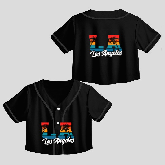Los Angeles LA California Gift Crop Top Baseball Jerseys