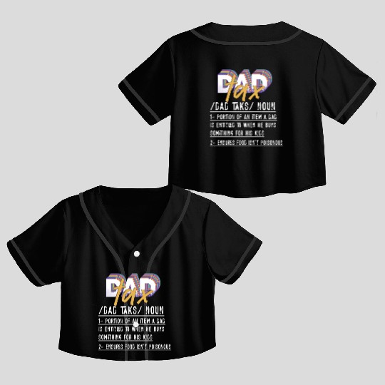 Vintage Dad Tax Definition Men Funny Father's Day Crop Top Baseball Jerseys