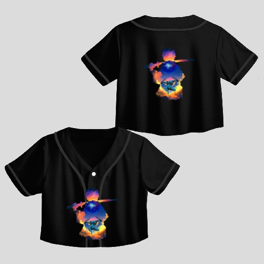 Sunset Samurai Warrior Crop Top Baseball Jerseys