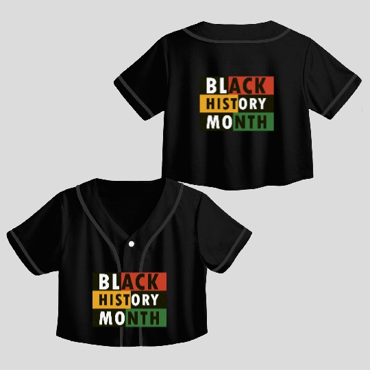 Black History Month Crop Top Baseball Jerseys