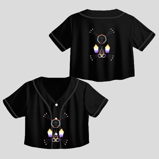Totem Crystal Crop Top Baseball Jerseys