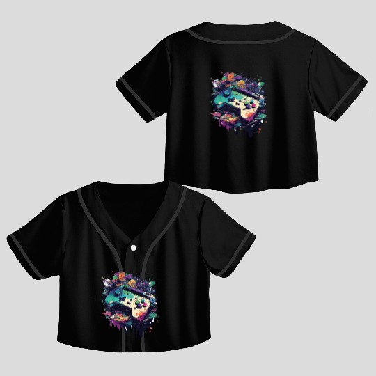 Get Ready to Level Up with Game Controller Crop Top Baseball Jerseys