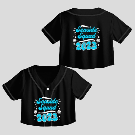 Seaside Squad 2023 Vacation Friends Spring Break Crop Top Baseball Jerseys