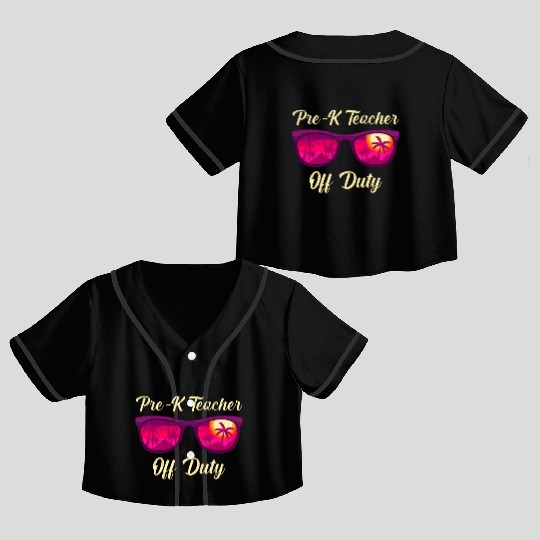 Preschool kindergarten educator off duty teacher Crop Top Baseball Jerseys