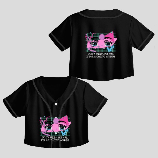 Dont Disturb Watching Anime Japanese Kawaii Japan Crop Top Baseball Jerseys