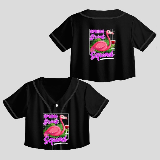 Spring Break Squad Summer Vacation Spring Break Crop Top Baseball Jerseys