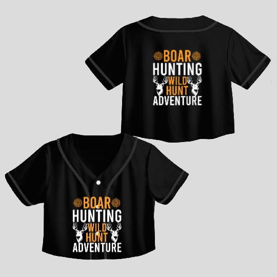 Boar Hunting Wild Hunt Adventure Crop Top Baseball Jerseys