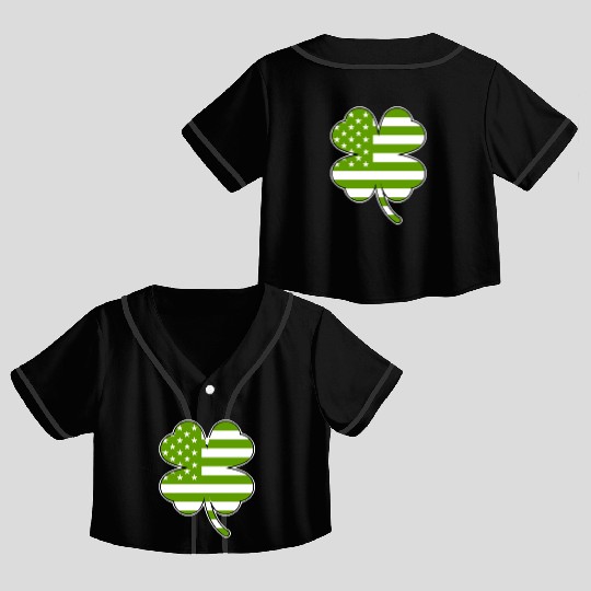 USA Shamrock St. Patrick's Day USA Crop Top Baseball Jerseys