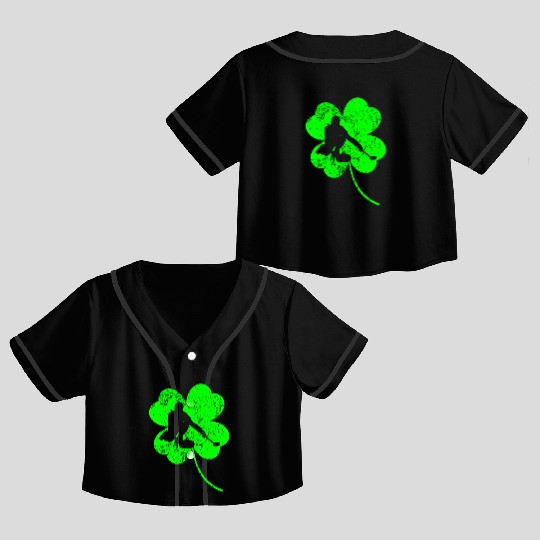 Curling St. Patrick's day shamrock Crop Top Baseball Jerseys
