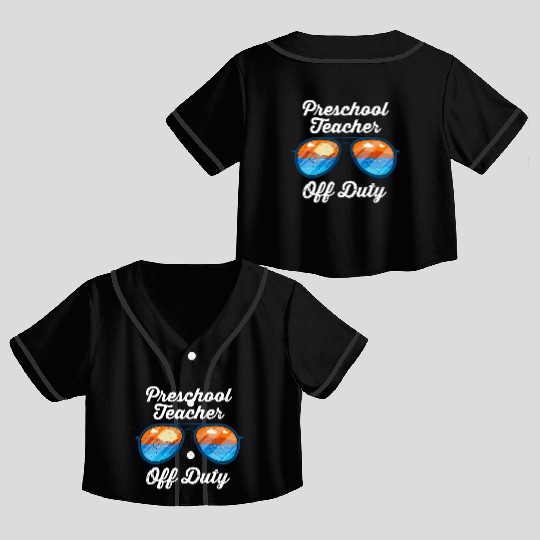 Preschool kindergarten educator off duty teacher Crop Top Baseball Jerseys