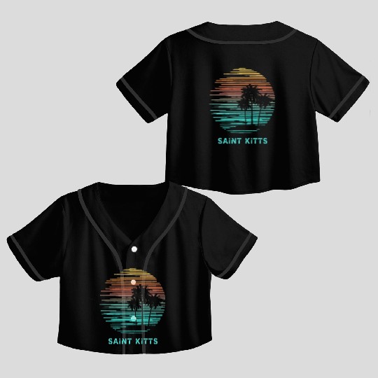 Saint Kitts Cool Souvenir Vacation Artistic Crop Top Baseball Jerseys