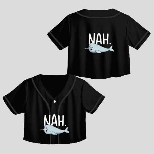 Procrastinating Narwhal Lover Aquatic Animals Crop Top Baseball Jerseys