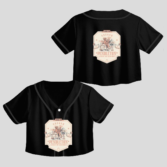 pendleton oregon wild west town Crop Top Baseball Jerseys