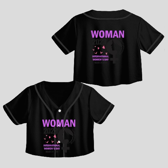 International Women's Day Embrace Equity 8 March Crop Top Baseball Jerseys