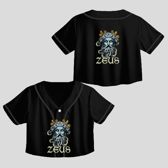 Greek God Zeus Greece Ancient Mythology Crop Top Baseball Jerseys
