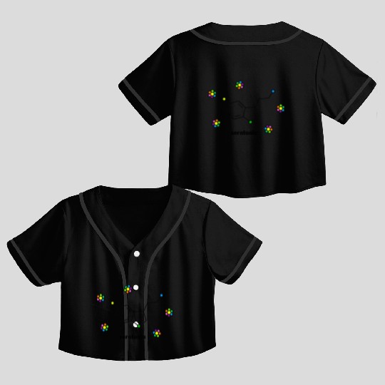 Happy Serotonin Molecule Science Chemistry Teacher Crop Top Baseball Jerseys