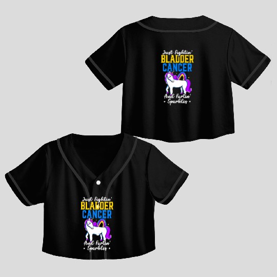 Bladder Cancer Warrior Bladder Cancer Awareness Crop Top Baseball Jerseys