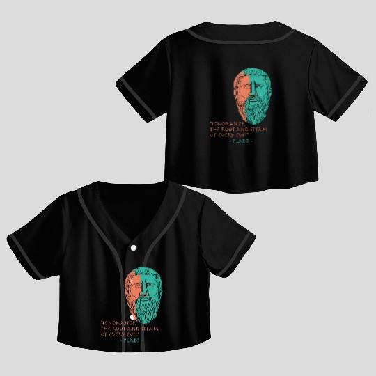 Plato Stoic Philosophy Quote Crop Top Baseball Jerseys