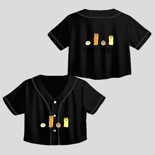 Potato friends Crop Top Baseball Jerseys
