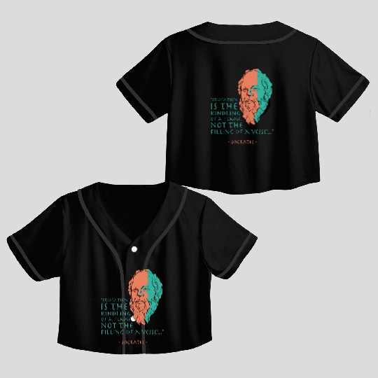 Socrates Stoic Philosophy Quote Crop Top Baseball Jerseys