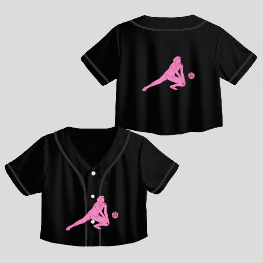 Volleyball Sport Lover Volleyball Girl Player Idea Crop Top Baseball Jerseys
