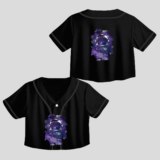 Milky Way Astronaut Astronomy Galaxy Stars Crop Top Baseball Jerseys