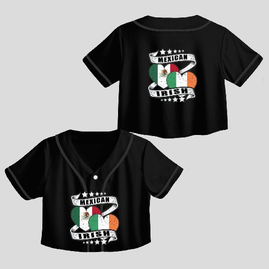 Half Irish Half Mexican Crop Top Baseball Jerseys for kids