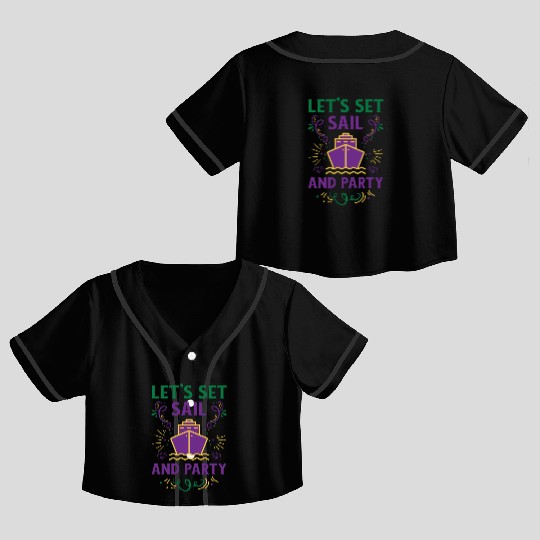 Mardi Gras Cruise Ship Carnival Cruising Party Crop Top Baseball Jerseys