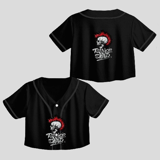 skeleton Bone Skull Punk Rock Band Metal Music Crop Top Baseball Jerseys
