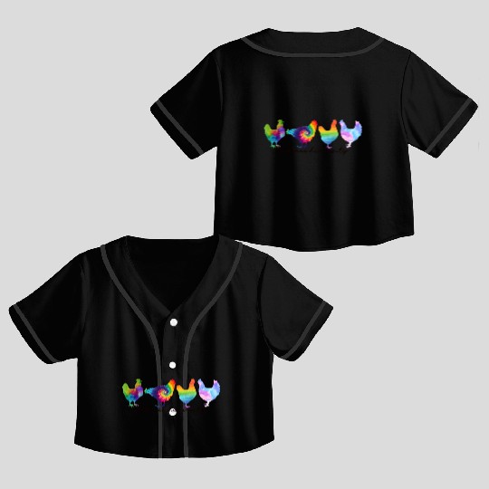Funny LGBTQ Chicken, Embrace Diversity Crop Top Baseball Jerseys