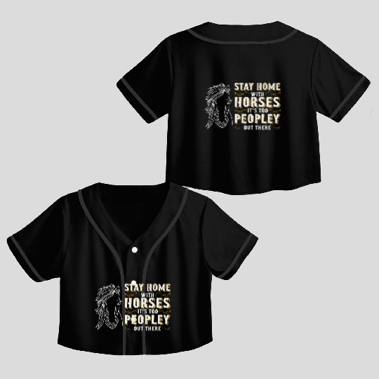 Horse Riding Equestrian Horses Lover Pony Design Crop Top Baseball Jerseys