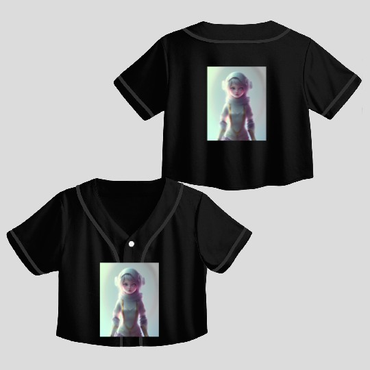 last in the AI TEEN GAMER GIRL Series Crop Top Baseball Jerseys