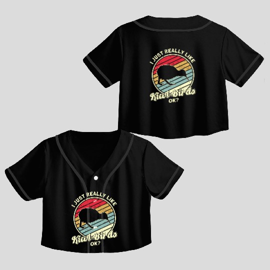 Bird Lover Endangered Species Kiwi Bird Crop Top Baseball Jerseys
