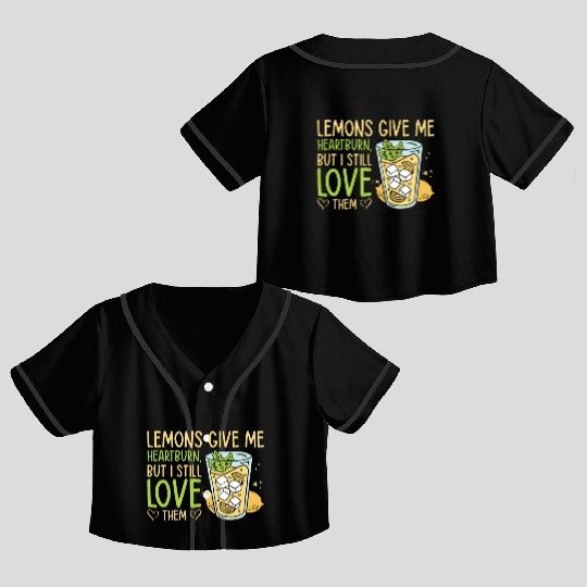 Lemon Fruit Lemonade Citrus Crop Top Baseball Jerseys