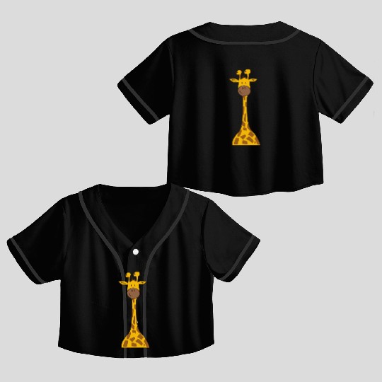 Giraffe illustration for animal and nature lovers Crop Top Baseball Jerseys