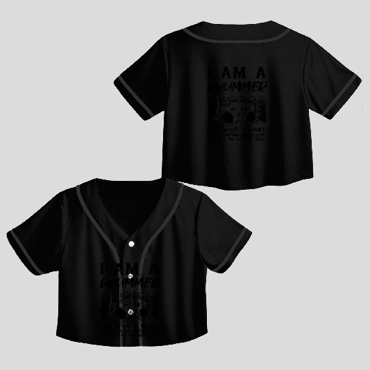 Funny Drum Player Drummer Musician Funny Drum Play Crop Top Baseball Jerseys