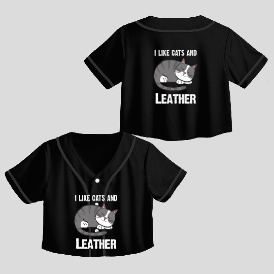 I Like Cats And The Skin - I Love Cats Crop Top Baseball Jerseys