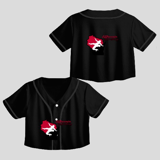 Wisconsin Wrestling Crop Top Baseball Jerseys