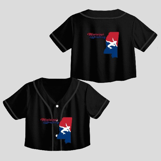 Mississippi Wrestling Crop Top Baseball Jerseys